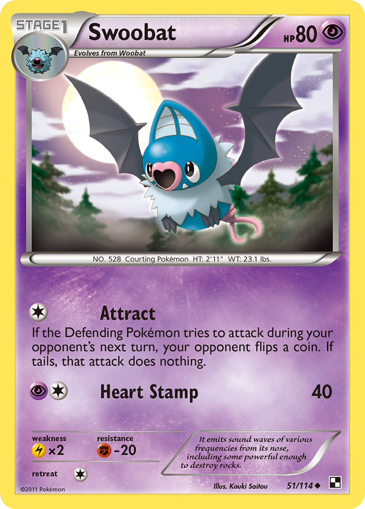 Swoobat (51/114) [Black & White: Base Set] | Clutch Gaming