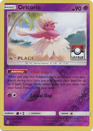 Oricorio (55/145) (League Promo 4th Place) [Sun & Moon: Guardians Rising] | Clutch Gaming