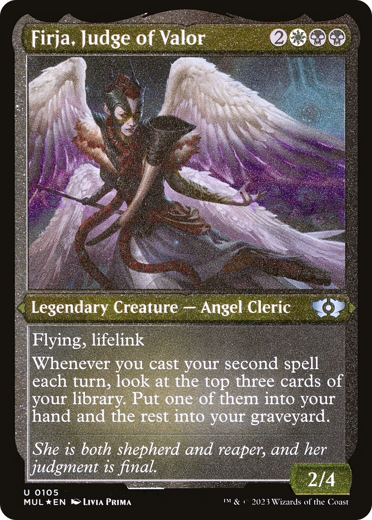 Firja, Judge of Valor (Foil Etched) [Multiverse Legends] | Clutch Gaming