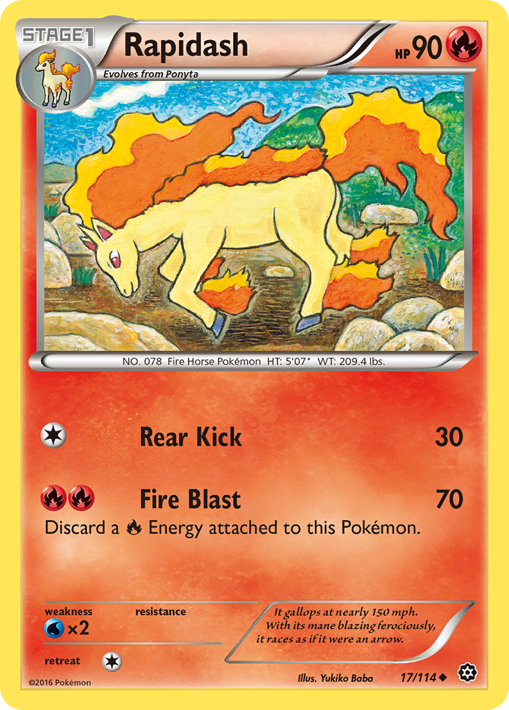 Rapidash (17/114) [XY: Steam Siege] | Clutch Gaming