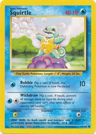 Squirtle (63/102) [Base Set Unlimited] | Clutch Gaming