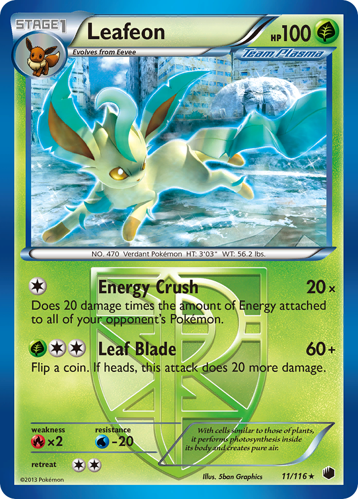 Leafeon (11/116) [Black & White: Plasma Freeze] | Clutch Gaming