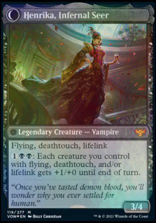 Henrika Domnathi // Henrika, Infernal Seer [Innistrad: Crimson Vow Prerelease Promos] | Clutch Gaming