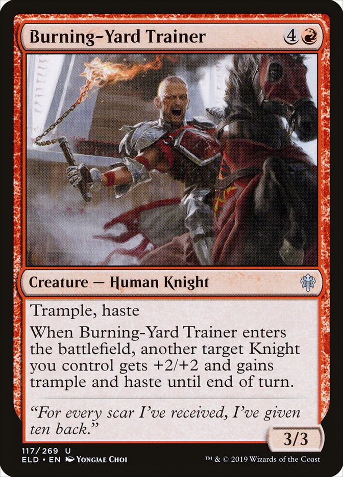 Burning-Yard Trainer [Throne of Eldraine] | Clutch Gaming