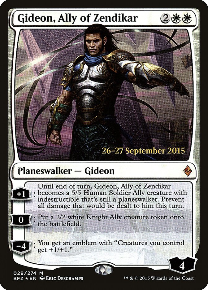 Gideon, Ally of Zendikar [Battle for Zendikar Prerelease Promos] | Clutch Gaming