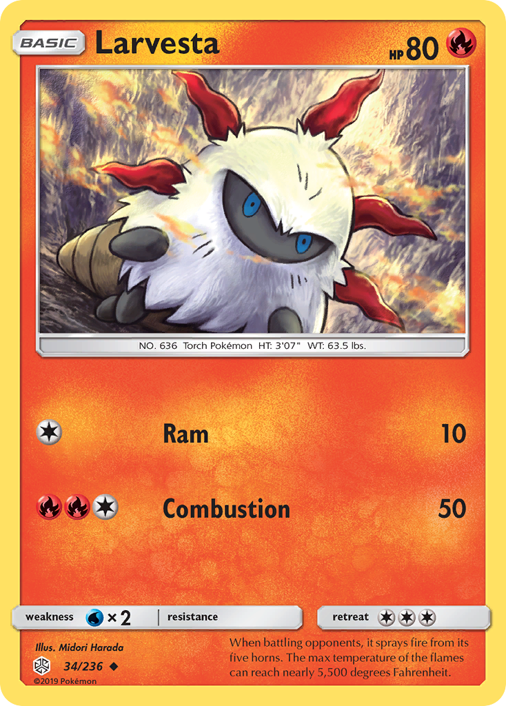 Larvesta (34/236) [Sun & Moon: Cosmic Eclipse] | Clutch Gaming