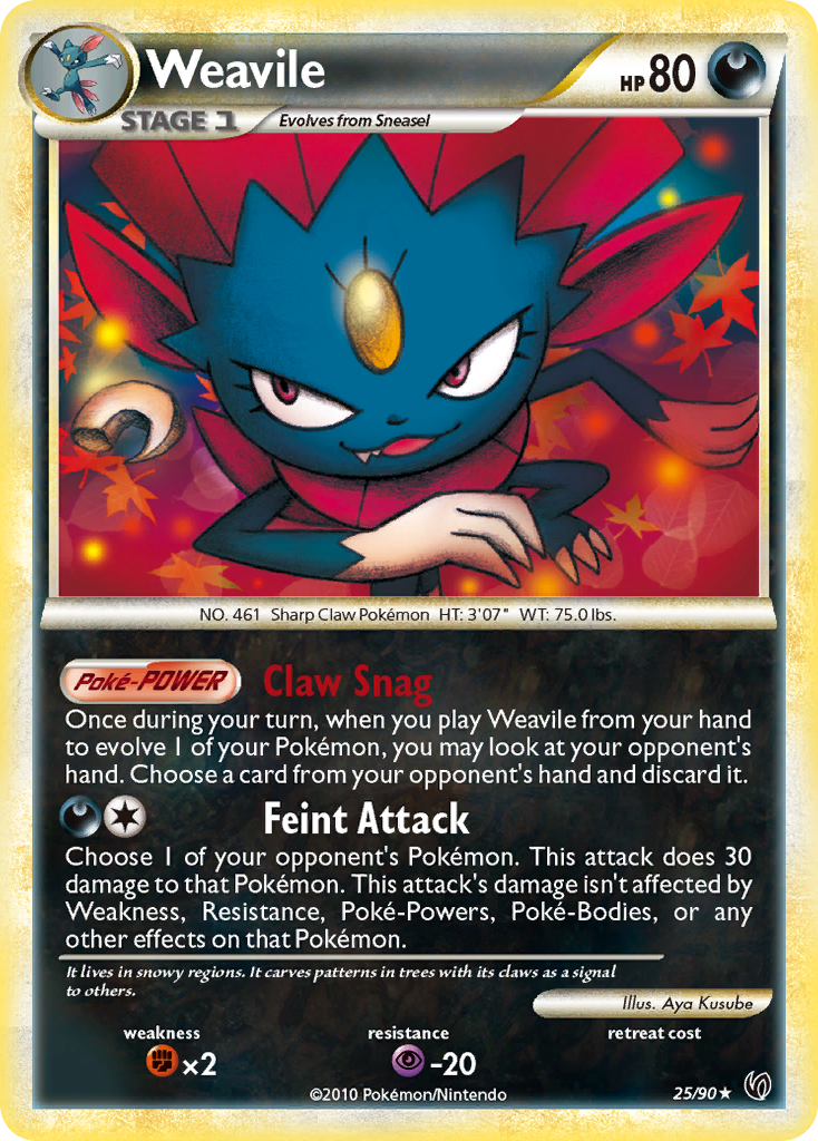 Weavile (25/90) [HeartGold & SoulSilver: Undaunted] | Clutch Gaming