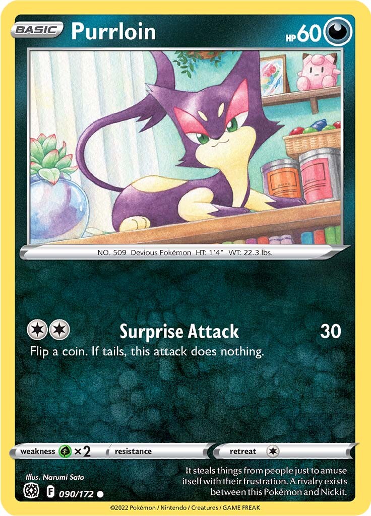 Purrloin (090/172) [Sword & Shield: Brilliant Stars] | Clutch Gaming