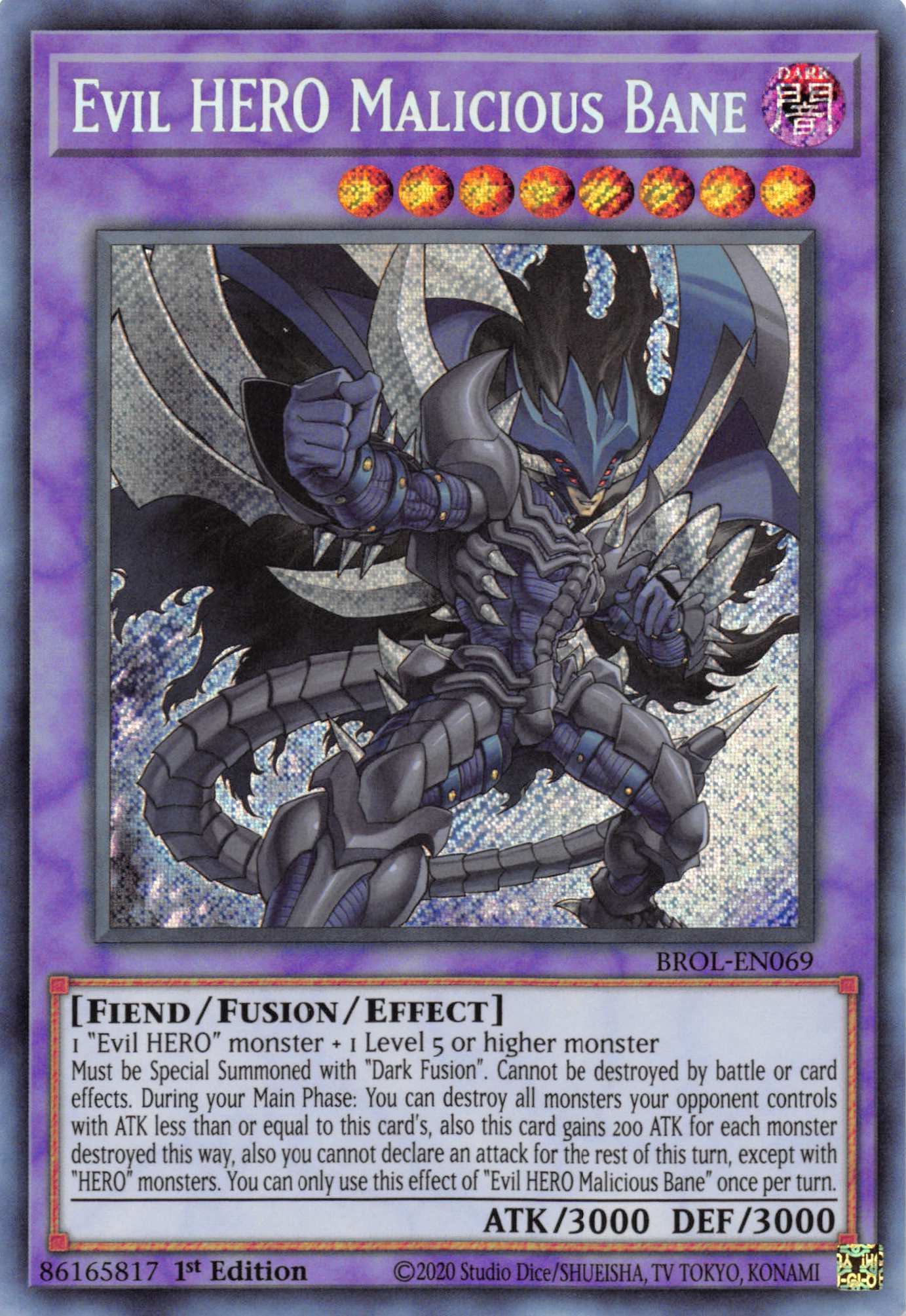 Evil HERO Malicious Bane [BROL-EN069] Secret Rare | Clutch Gaming