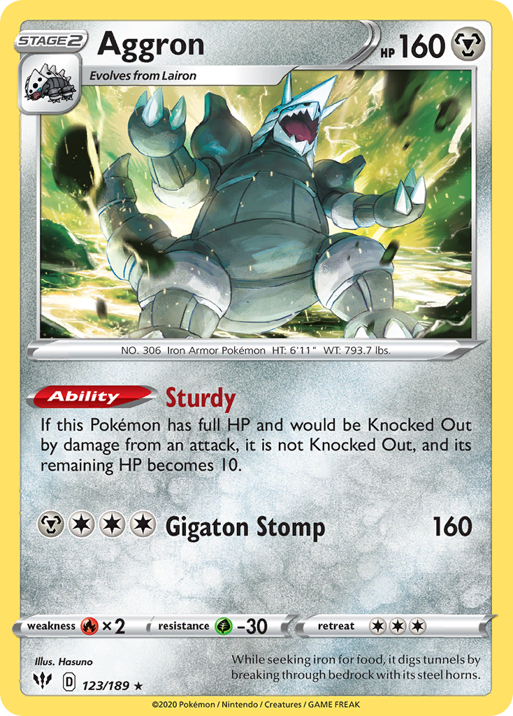 Aggron (123/189) [Sword & Shield: Darkness Ablaze] | Clutch Gaming