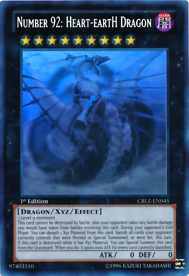 Number 92: Heart-eartH Dragon [CBLZ-EN045] Ghost Rare | Clutch Gaming