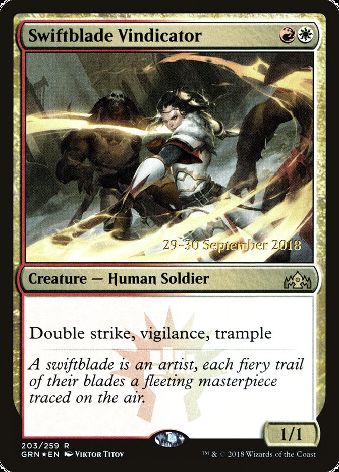 Swiftblade Vindicator [Guilds of Ravnica Prerelease Promos] | Clutch Gaming