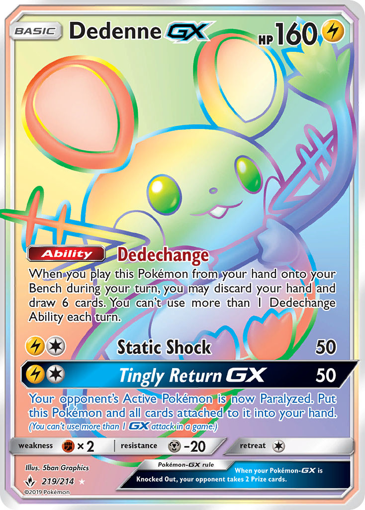 Dedenne GX (219/214) [Sun & Moon: Unbroken Bonds] | Clutch Gaming