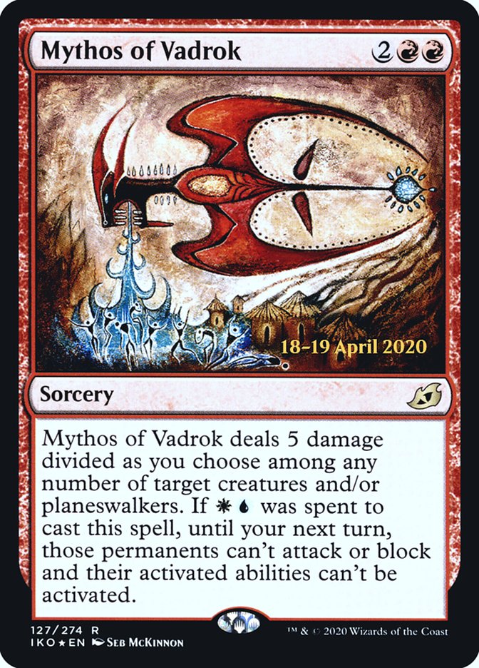 Mythos of Vadrok [Ikoria: Lair of Behemoths Prerelease Promos] | Clutch Gaming