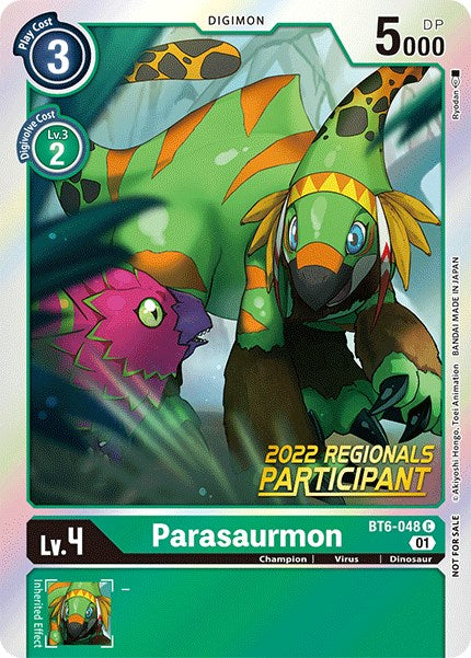 Parasaurmon [BT6-048] (2022 Championship Online Regional) (Online Participant) [Double Diamond Promos] | Clutch Gaming