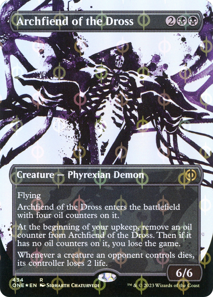 Archfiend of the Dross (Borderless Ichor Step-and-Compleat Foil) [Phyrexia: All Will Be One] | Clutch Gaming