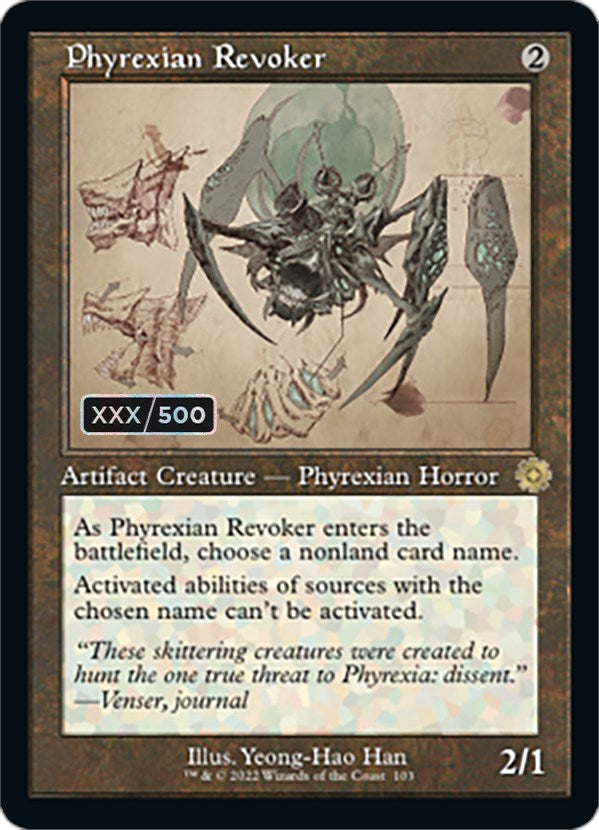 Phyrexian Revoker (Retro Schematic) (Serial Numbered) [The Brothers' War Retro Artifacts] | Clutch Gaming