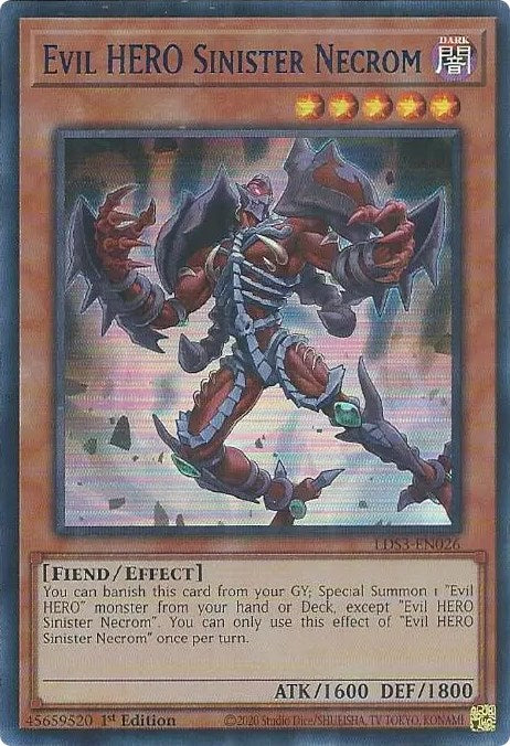 Evil HERO Sinister Necrom (Blue) [LDS3-EN026] Ultra Rare | Clutch Gaming