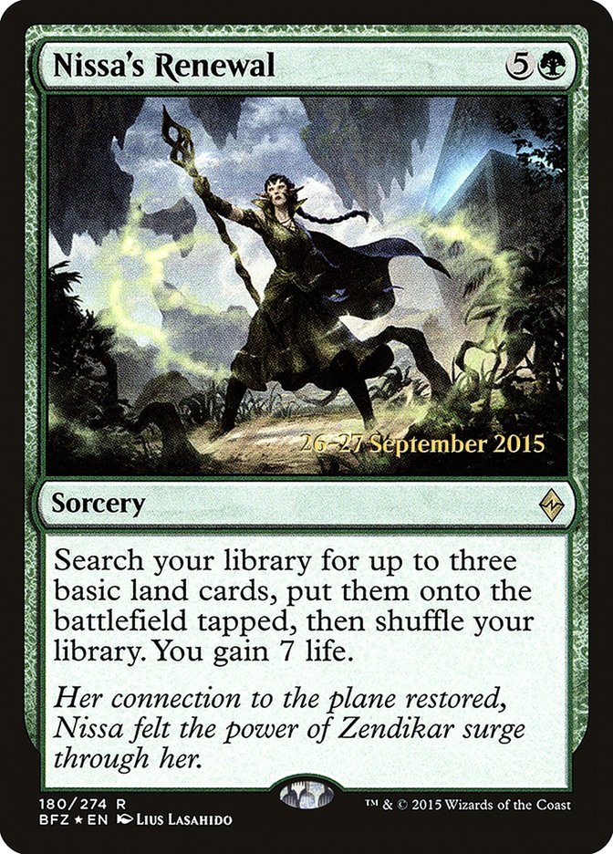 Nissa's Renewal [Battle for Zendikar Prerelease Promos] | Clutch Gaming