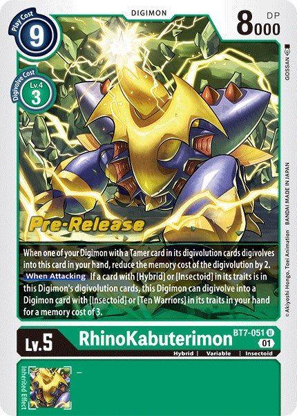 RhinoKabuterimon [BT7-051] [Next Adventure Pre-Release Cards] | Clutch Gaming