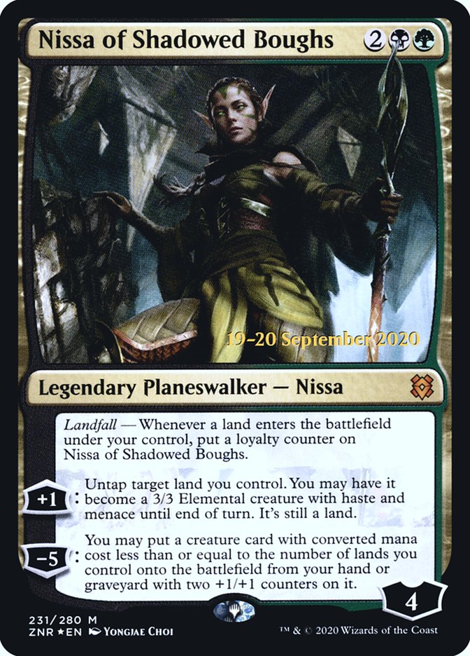 Nissa of Shadowed Boughs [Zendikar Rising Prerelease Promos] | Clutch Gaming