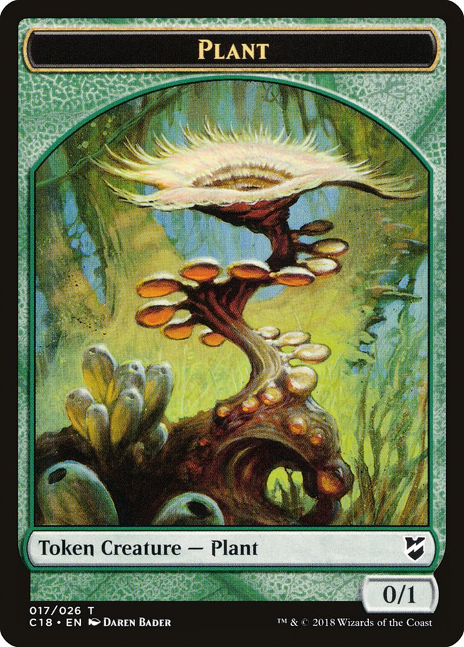 Cat Warrior // Plant Double-Sided Token [Commander 2018 Tokens] | Clutch Gaming