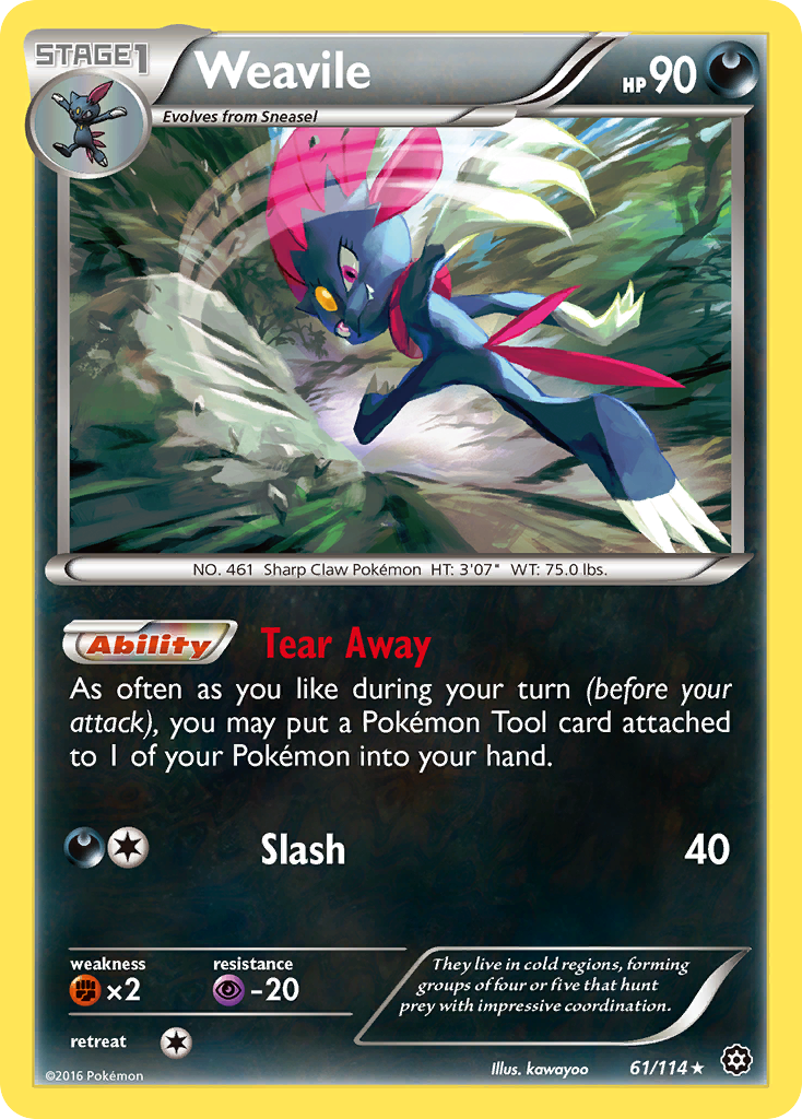 Weavile (61/114) [XY: Steam Siege] | Clutch Gaming