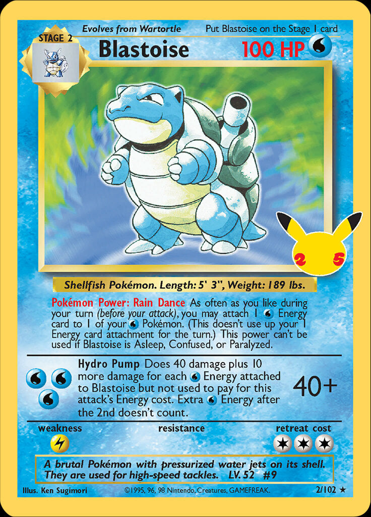 Blastoise (2/102) [Celebrations: 25th Anniversary - Classic Collection] | Clutch Gaming