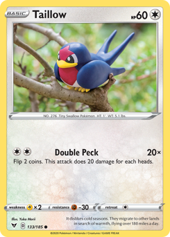 Taillow (133/185) [Sword & Shield: Vivid Voltage] | Clutch Gaming